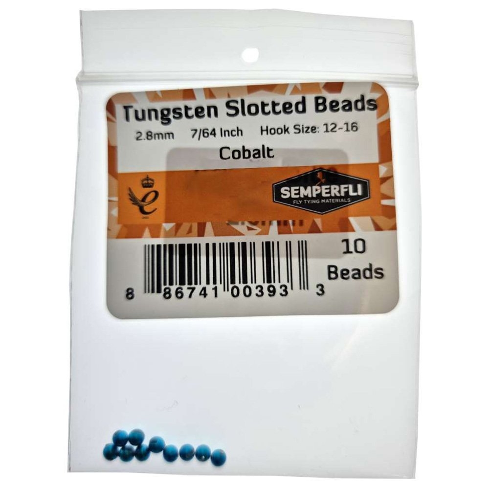 Semperfli Slotted Tungsten Beads 2.8mm Cobalt Qty 10