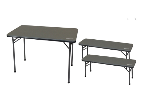 Coleman Folding Table and Bench 3-Piece Set - Cracks in Top