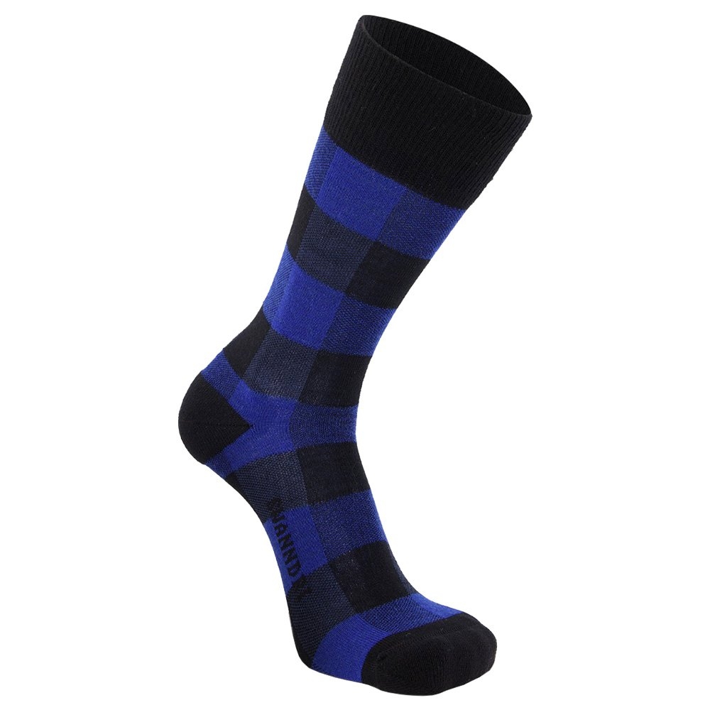 Swanndri Colombo Merino Socks Buffalo Check Blue/Black US3-6 / UK2-5