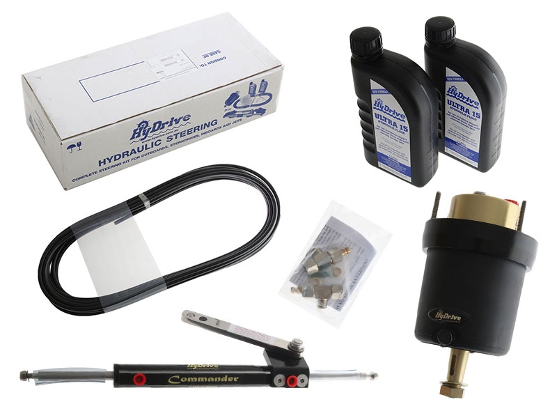 HyDrive COMKIT6 Bullhorn Style Outboard Hydraulic Steering Kit 150HP