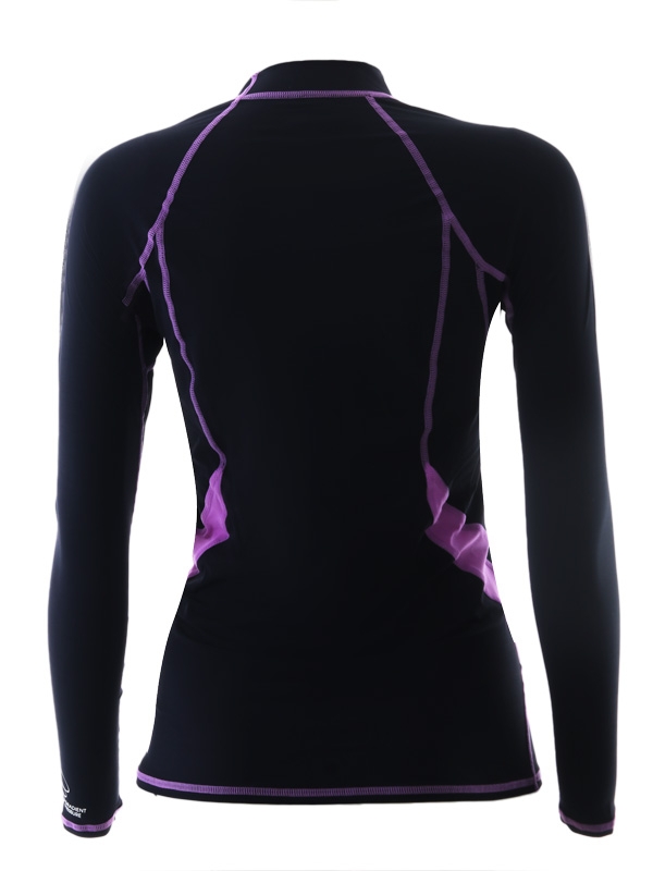 Aropec Compression Womens Long Sleeve Top Black/Purple XL