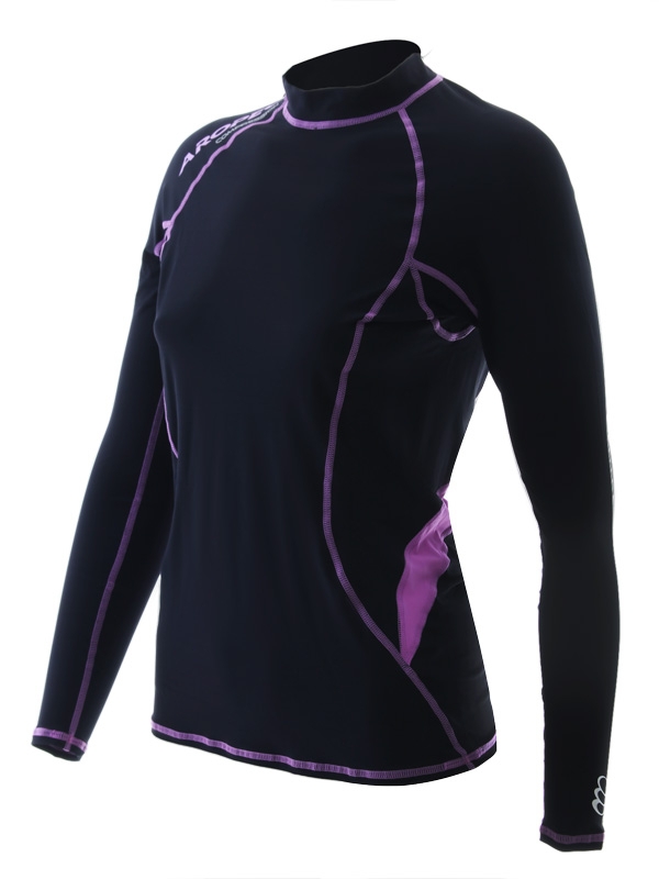 Aropec Compression Womens Long Sleeve Top Black/Purple XL