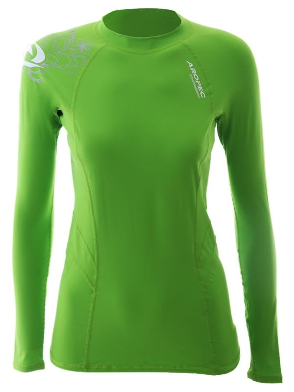 Aropec Sports Womens Long Sleeve Compression Top Lime XL