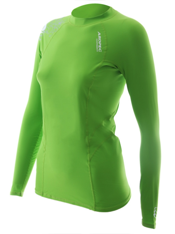 Aropec Sports Womens Long Sleeve Compression Top Lime XL
