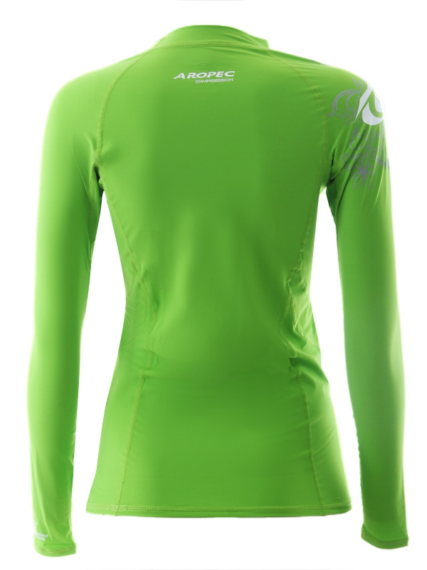 Aropec Sports Womens Long Sleeve Compression Top Lime XL