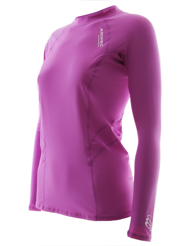 Aropec Sports Womens Long Sleeve Compression Top Purple Large