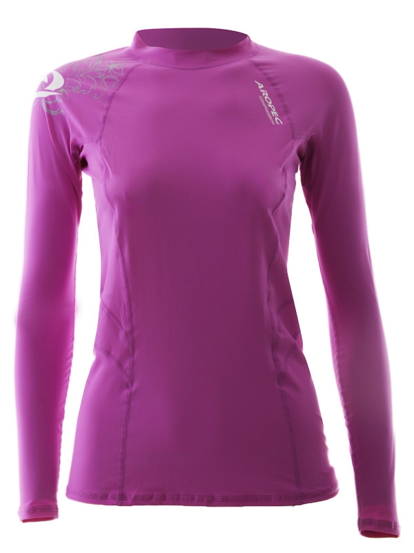Aropec Sports Womens Long Sleeve Compression Top Purple Large
