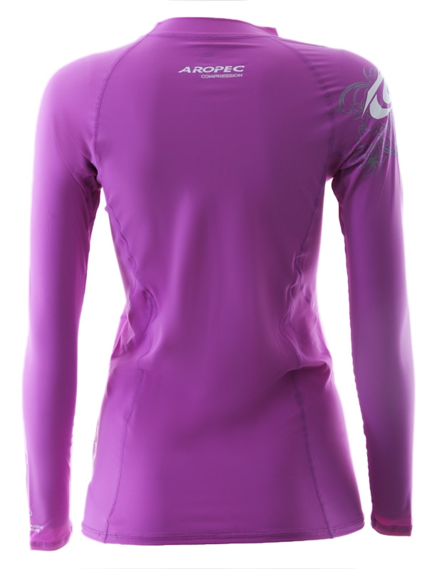 Aropec Sports Womens Long Sleeve Compression Top Purple Large