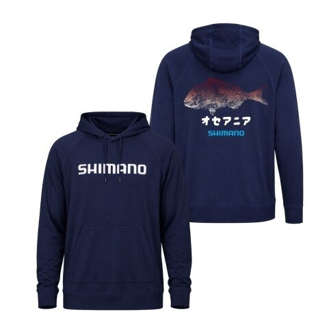 Shimano Gyotaku Lightweight UPF Hoodie Snapper Navy