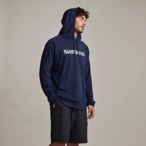 Shimano Gyotaku Lightweight UPF Hoodie Snapper Navy