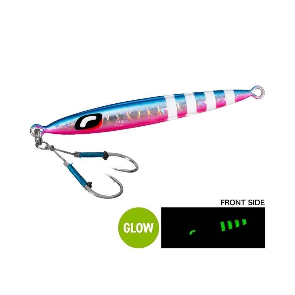 Shimano Ocea Pebble Light Slow Pitch Metal Jig 40g Blue Pink Glow