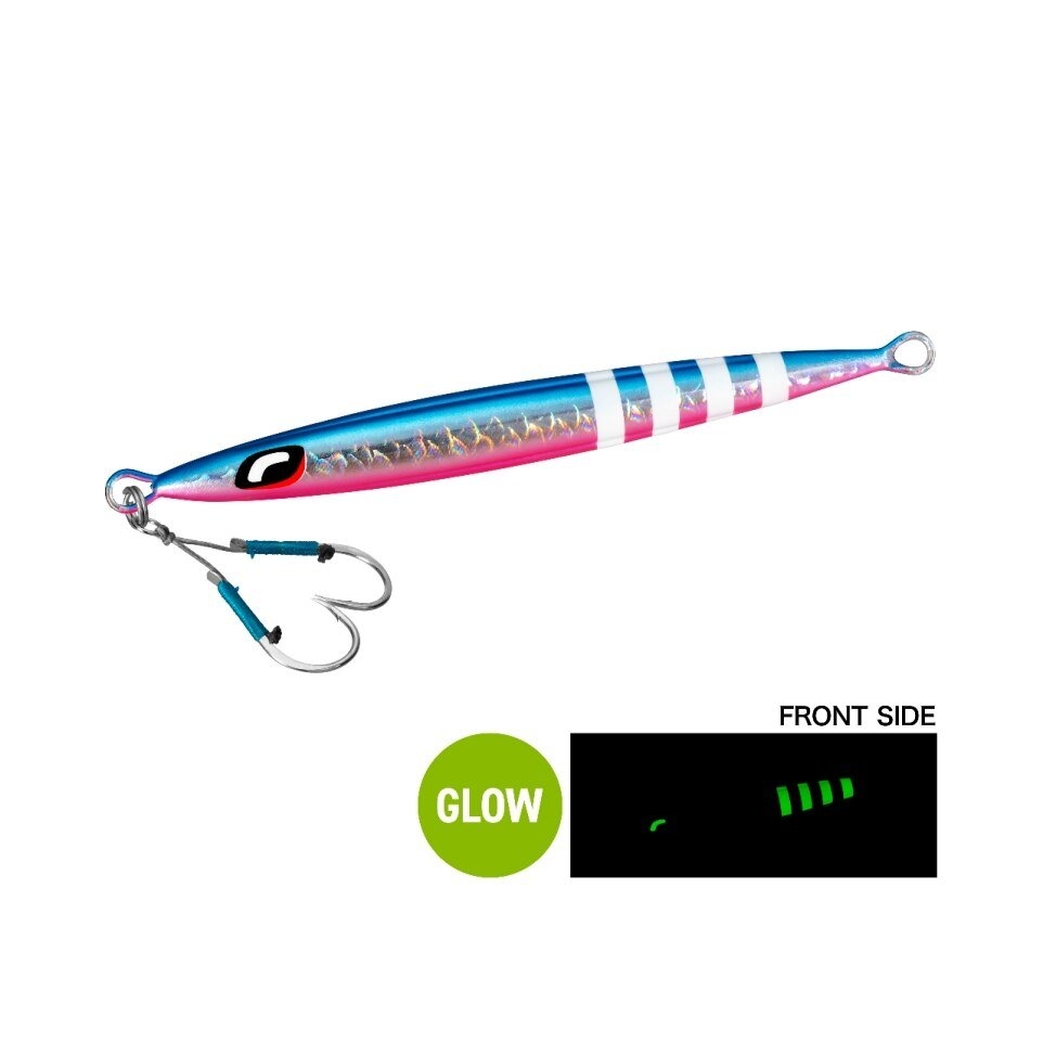 Shimano Ocea Pebble Light Slow Pitch Metal Jig 120g Blue Pink Glow