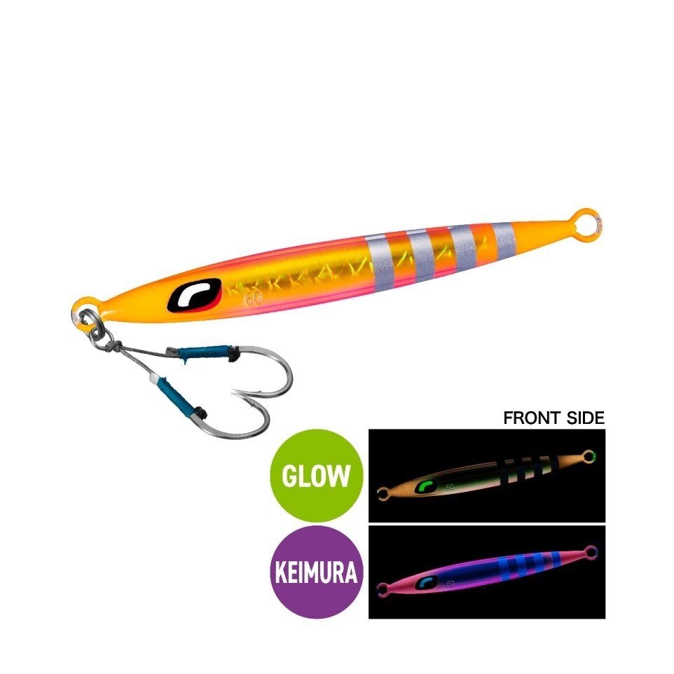 Shimano Ocea Pebble Light Slow Pitch Metal Jig 60g Orange Gold UV