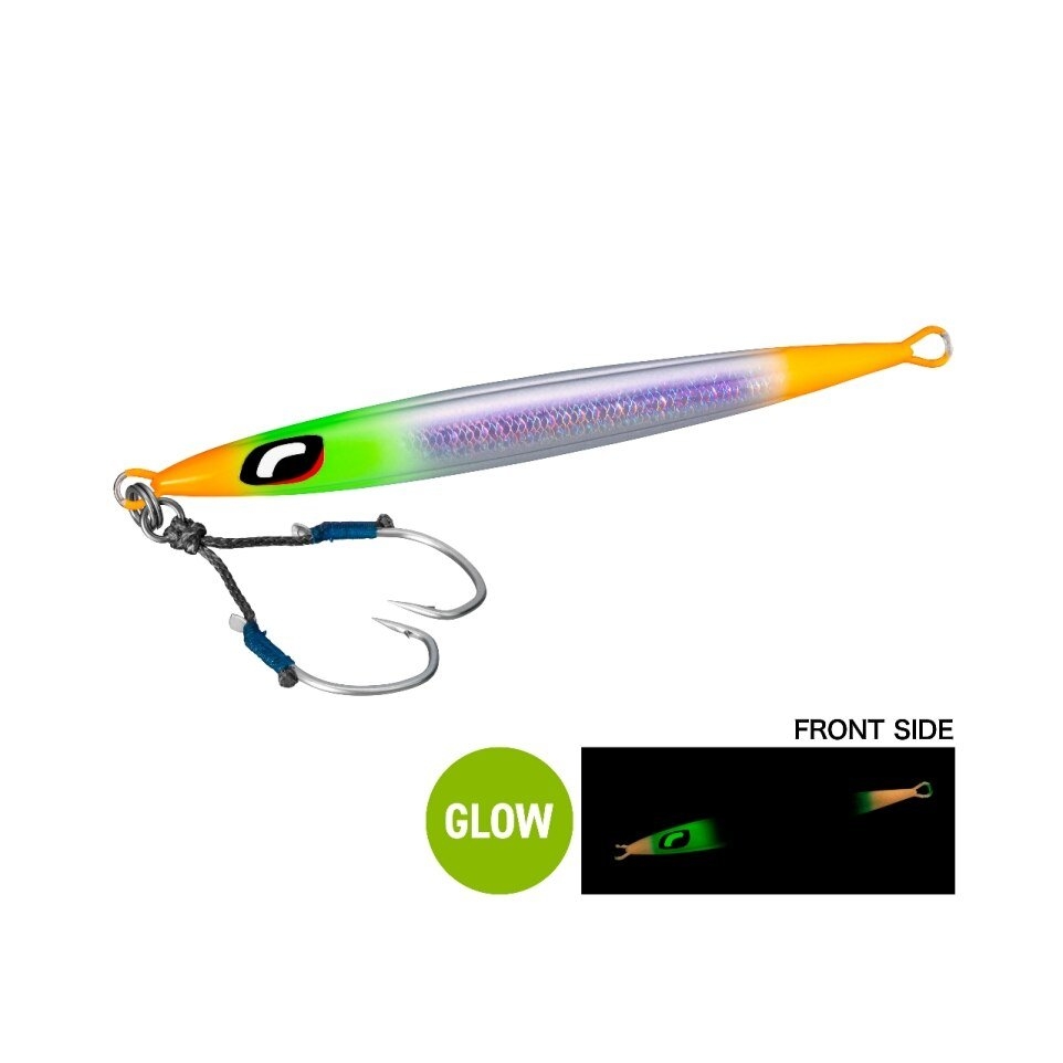 Shimano Ocea Pebble Light Slow Pitch Metal Jig 100g Silver Candy Glow
