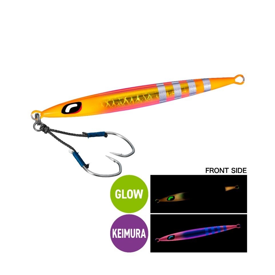 Shimano Ocea Pebble Light Slow Pitch Metal Jig 120g Orange Gold UV 
