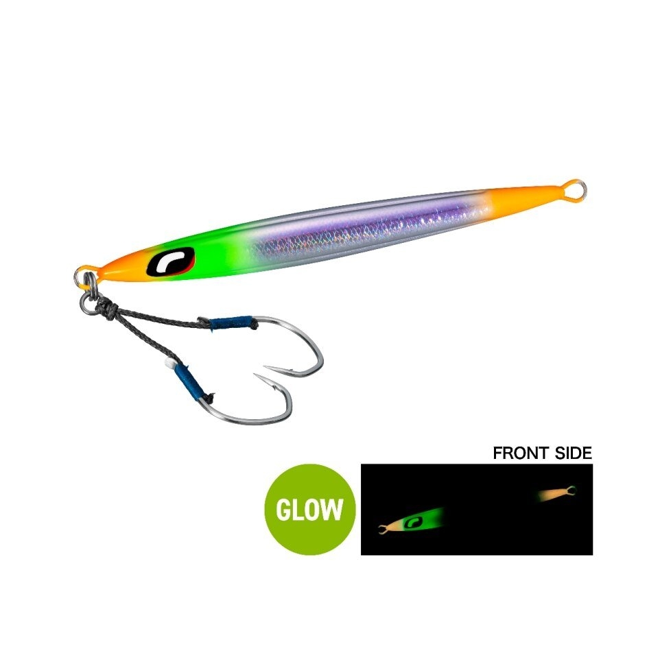 Shimano Ocea Pebble Light Slow Pitch Metal Jig 120g Silver Candy Glow