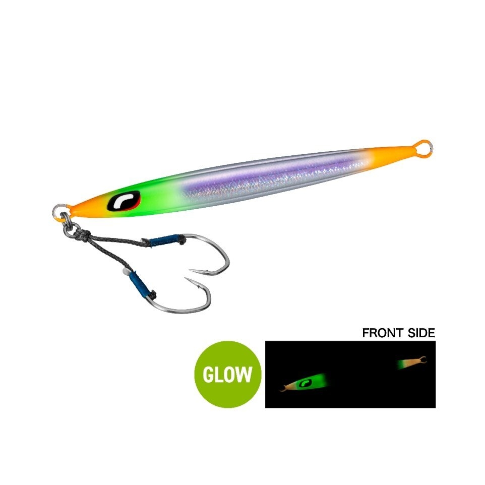 Shimano Ocea Pebble Light Slow Pitch Metal Jig 150g Silver Candy Glow
