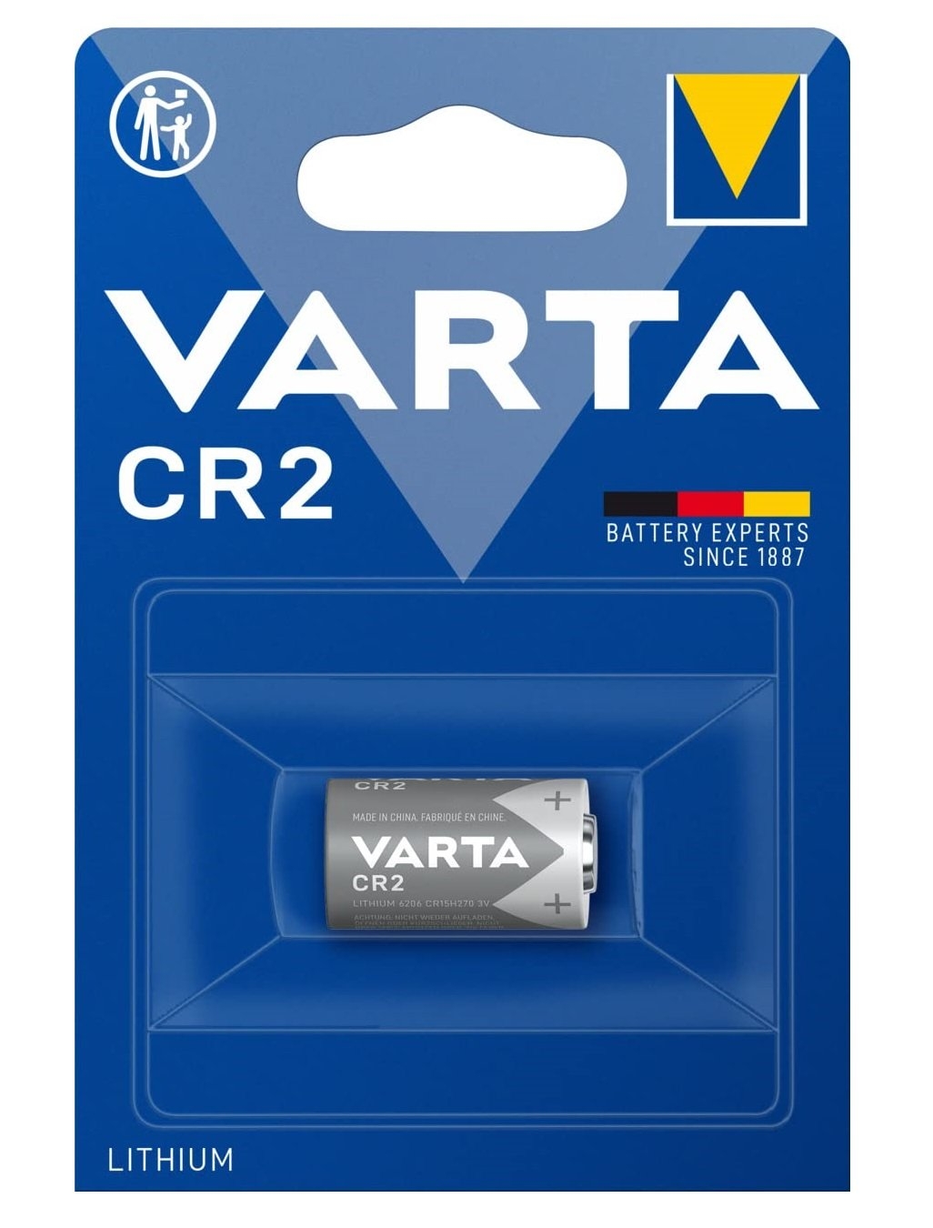 VARTA Lithium Cylindrical CR2 Lithium Round Cell Battery