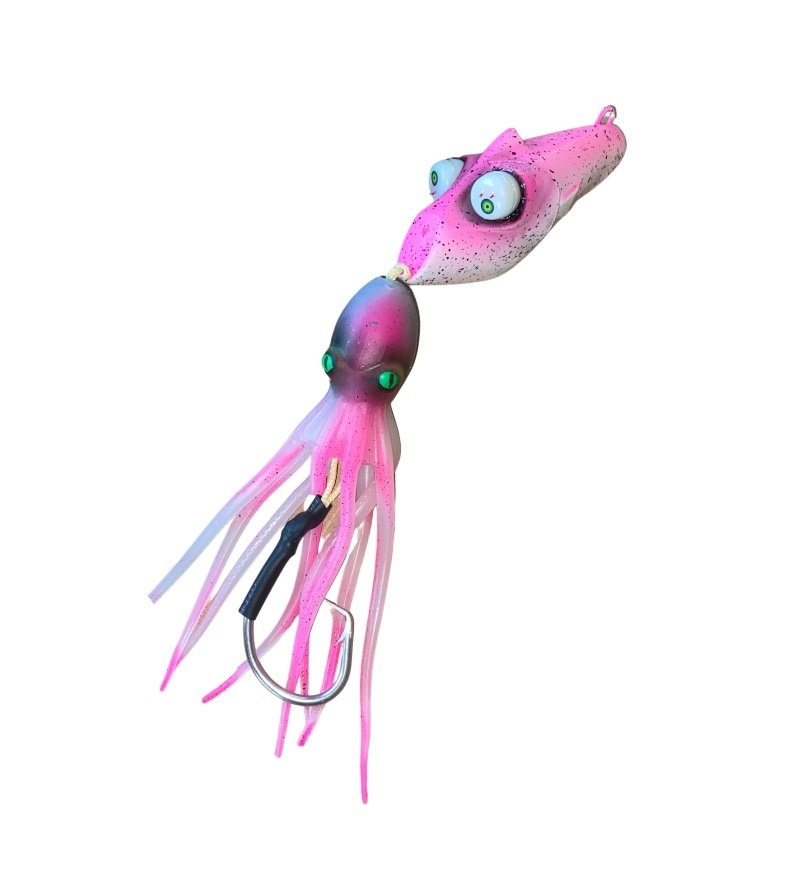 Glowbite Crazy Eyes Deep Drop Flashing Kabura Jig 700g Pink