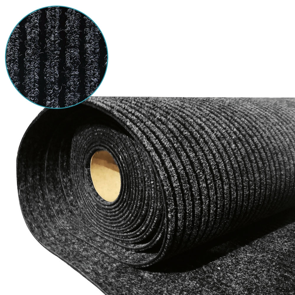 Belgotex Crusader UV Ribbed Needlepunch Carpet Anthracite 2m Wide - Sold Per Metre