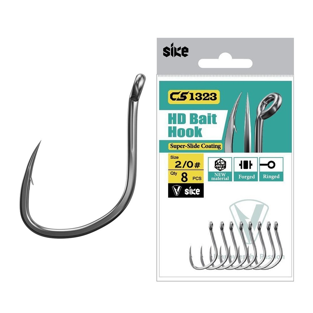 Sike CS1323 Super-Slide HD Bait Hooks 2/0 Qty 8