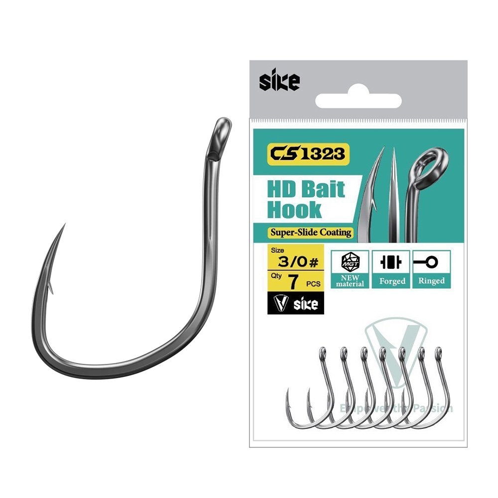 Sike CS1323 Super-Slide HD Bait Hooks 3/0 Qty 7