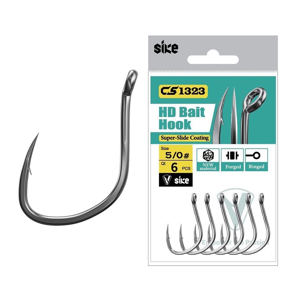 Sike CS1323 Super-Slide HD Bait Hooks 5/0 Qty 6