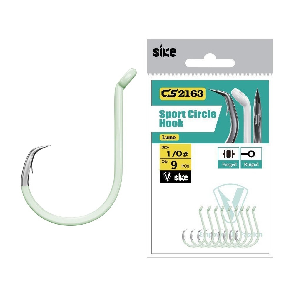 Sike CS2163 Super Lumo Sport Circle Hooks 1/0 Qty 9