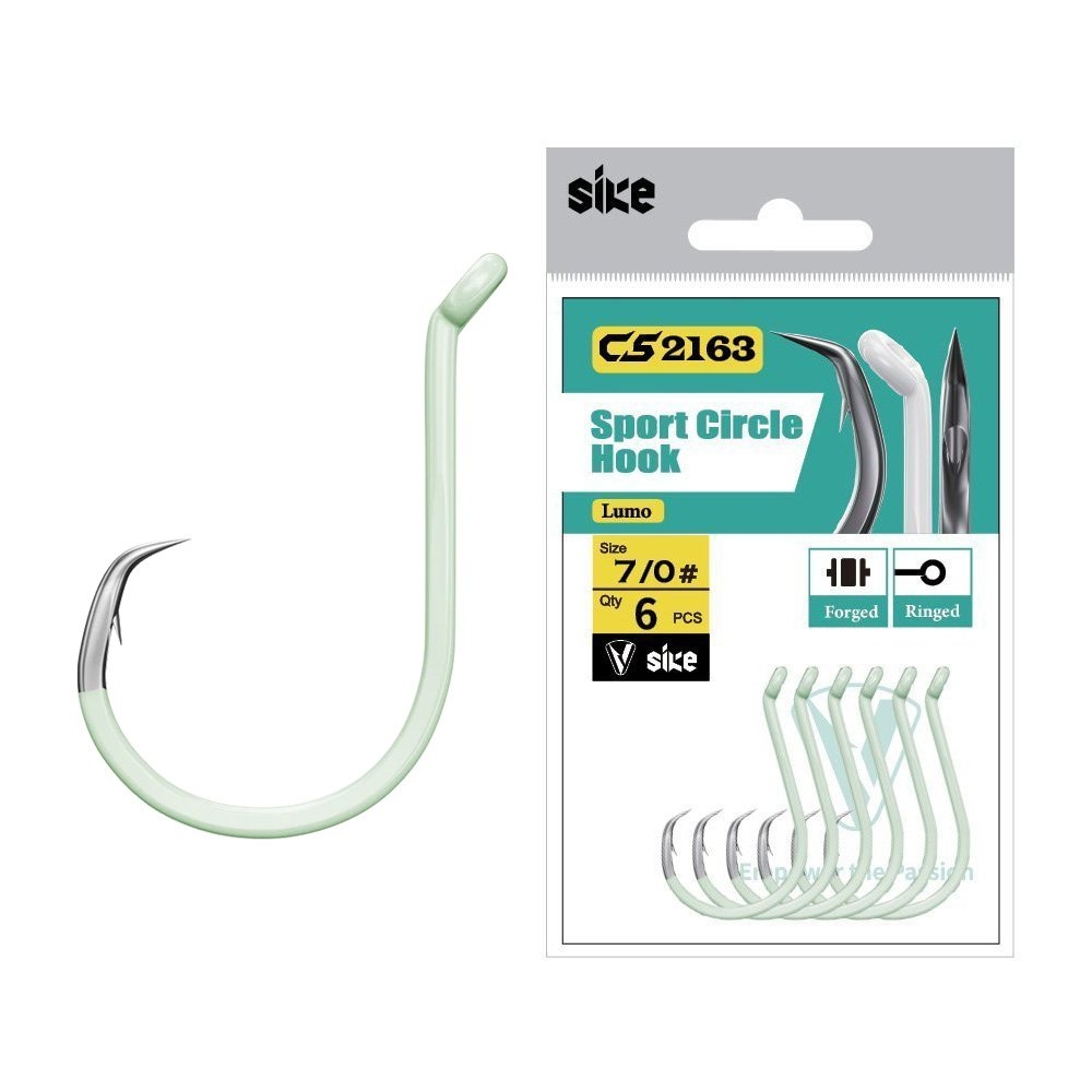 Sike CS2163 Super Lumo Sport Circle Hooks 7/0 Qty 6