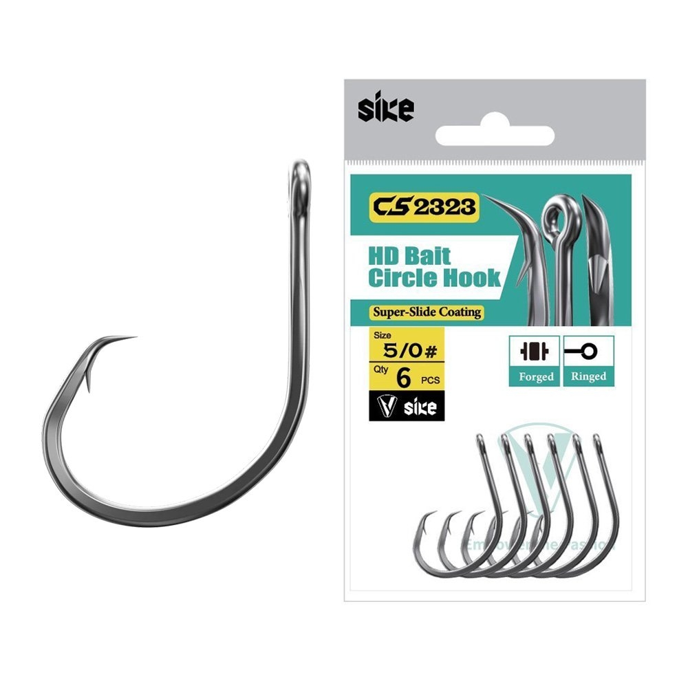 Sike CS2323 Super-Slide HD Bait Circle Hooks 5/0 Qty 6