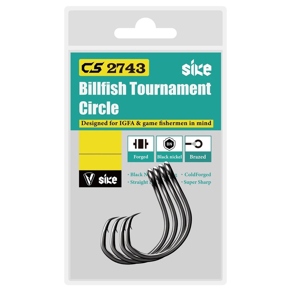 Sike CS2743 Billfish Tournament Circle Hooks 10/0 Qty 4