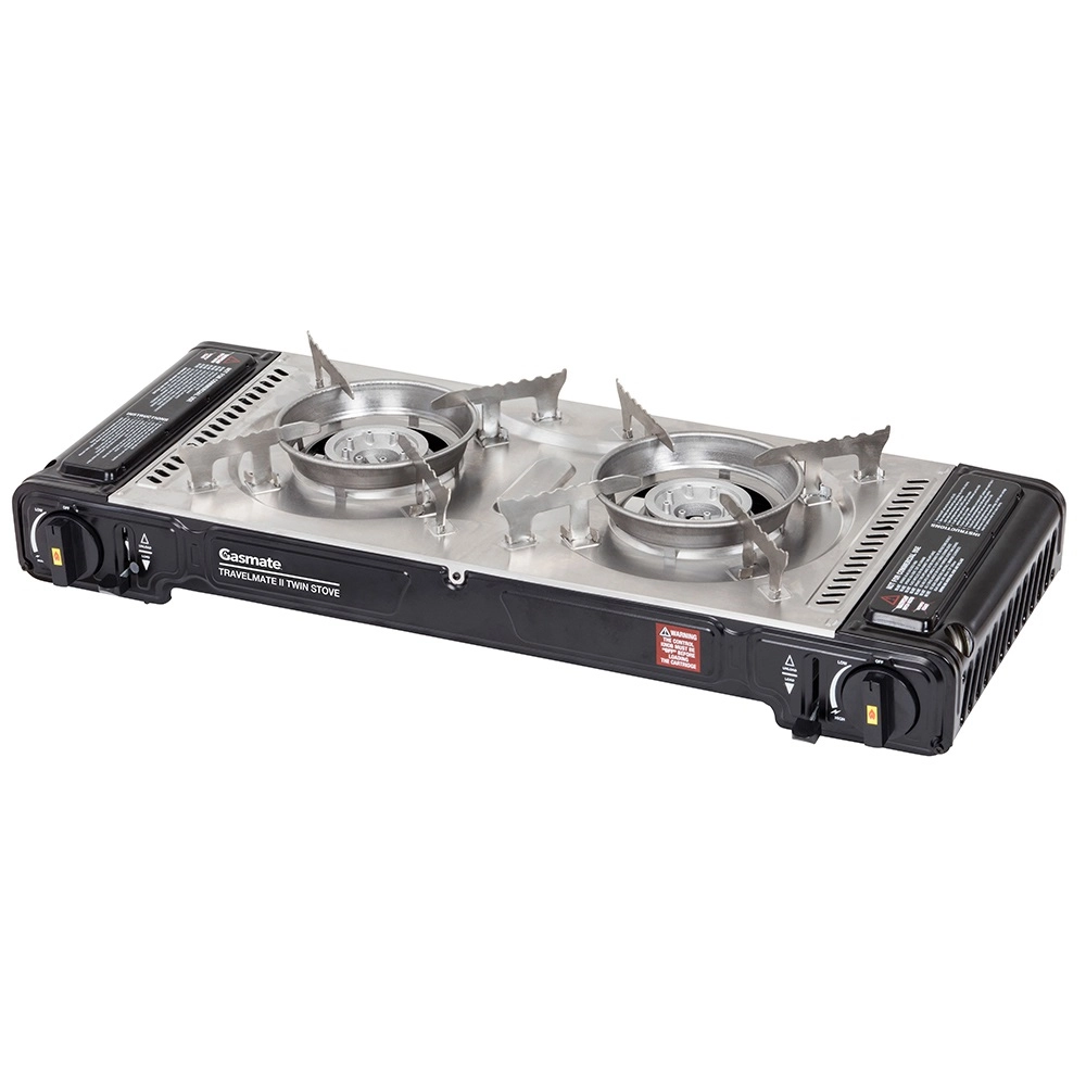 Gasmate Travelmate II Deluxe Twin Stove with Hotplate Gasmate Travelmate II Deluxe Twin Stove with Hotplate