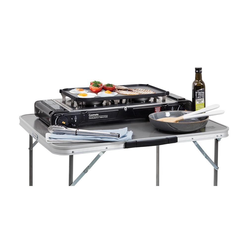 Gasmate Travelmate II Deluxe Twin Stove with Hotplate - Returned Unit