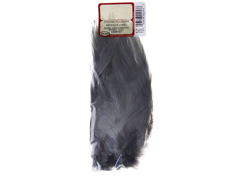 Wapsi Strung Rooster Saddle Hackle Shad Grey