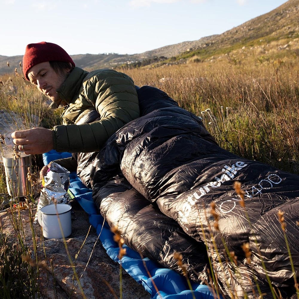 Naturehike CWZ400 Ultralight Goose Down Hooded Sleeping Bag 7C Black