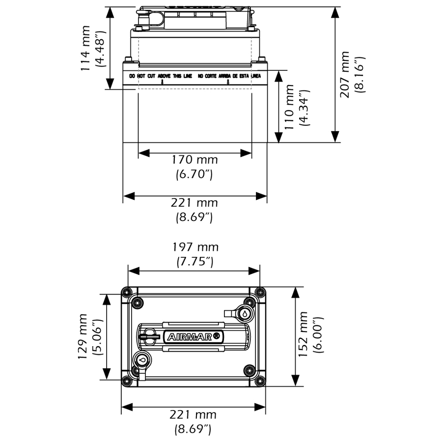 Airmar M260-66-7V2 50+200kHz 1kW In-Hull Transducer Simrad 7-Pin