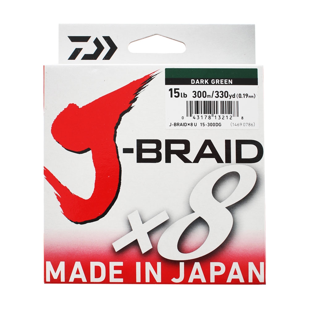 Daiwa X8 J-Braid Dark Green 300m 15lb