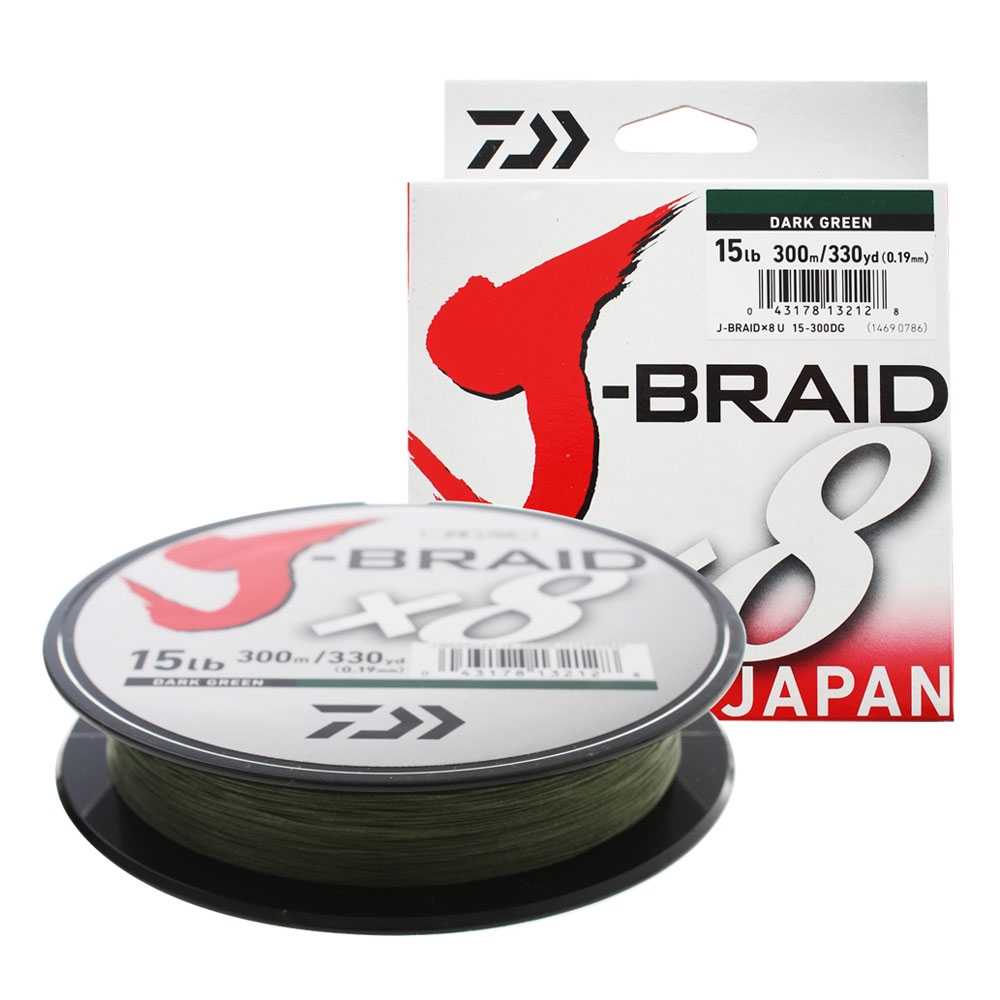 Daiwa X8 J-Braid Dark Green 300m 15lb