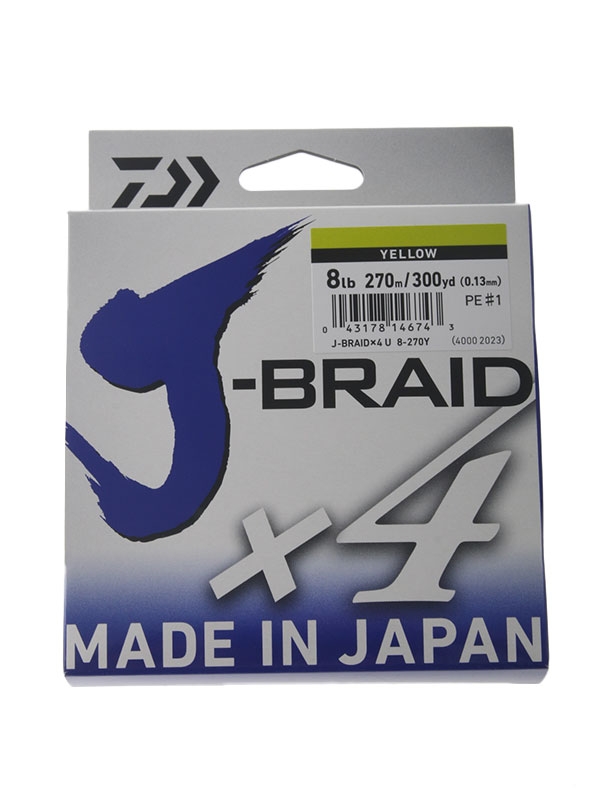 Daiwa X4 J-Braid Yellow 270m 8lb