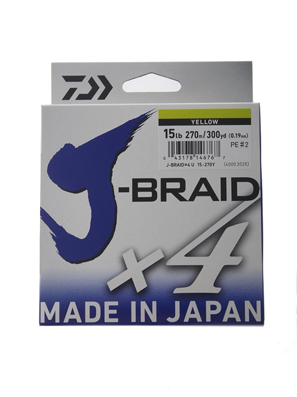 Daiwa X4 J-Braid Yellow 270m 15lb