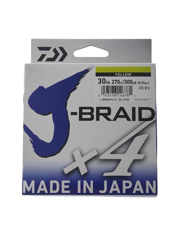 Daiwa X4 J-Braid Yellow 270m 30lb