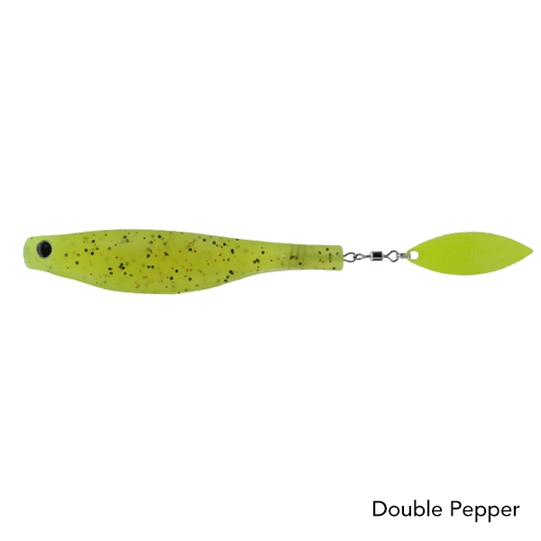 Black Magic Dartspin Soft Bait Lure 15cm Double Pepper