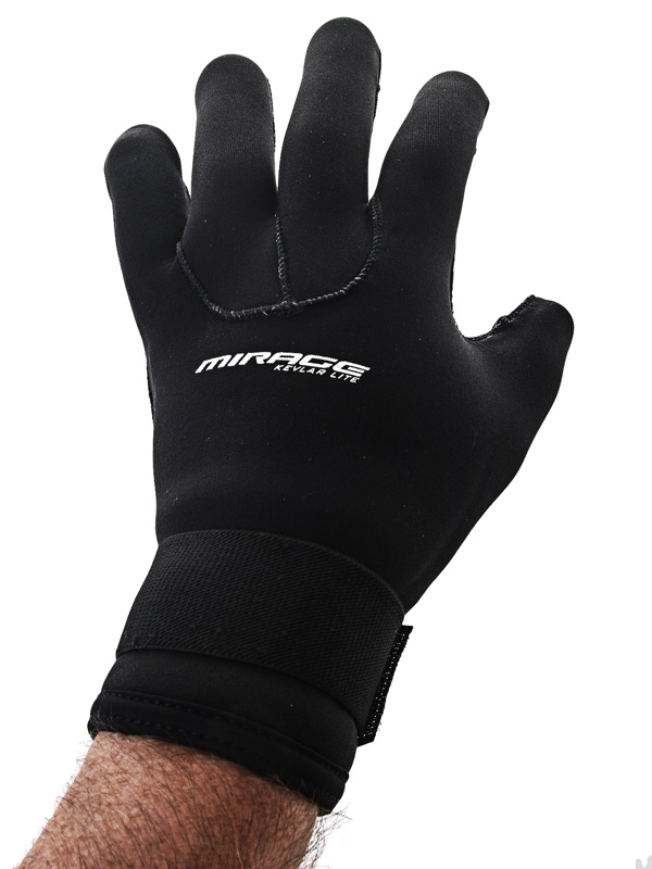 Mirage Kevlar Lite 3mm Neoprene Dive Gloves Black 2XL