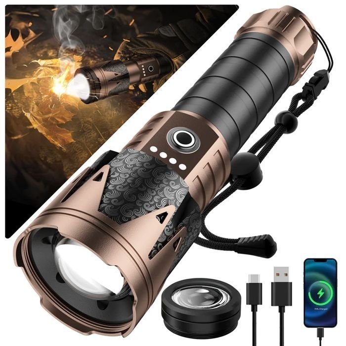 SKYFIRE 2000J Rechargeable Long-Range LED Torch 1800 Lumens