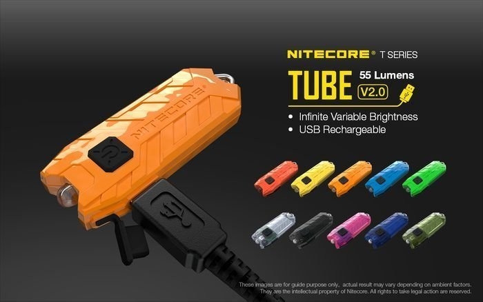 NITECORE Tube V2 LED Key Chain Flashlight Black 55 Lumen