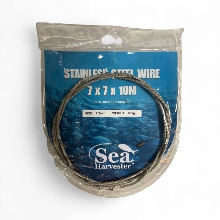 Sea Harvester Stainless Steel Wire 7x7 10m 415kg 2.4mm with 10 Crimps