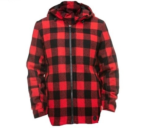 Swanndri Hudson Mens Wool Hoodie Red/Black Check Large