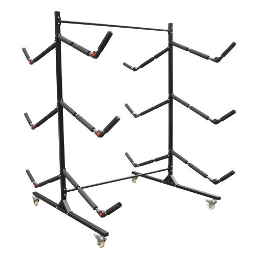Seaflo Heavy Duty Adjustable Storage Rack with Wheels - up to 6 Kayaks / SUPs