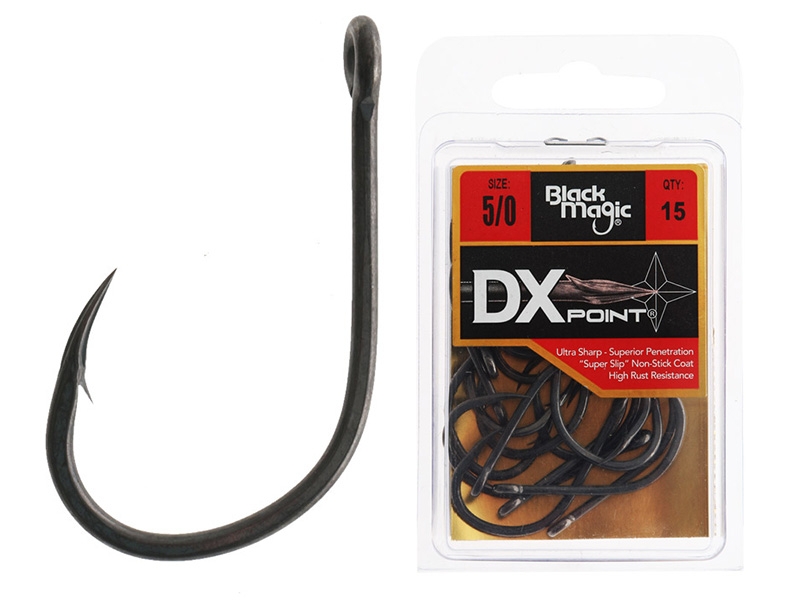 Black Magic DX 5/0 Coated Hooks Economy Pack Qty 15