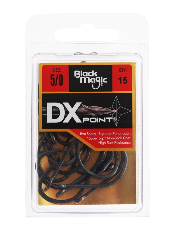 Black Magic DX 5/0 Coated Hooks Economy Pack Qty 15